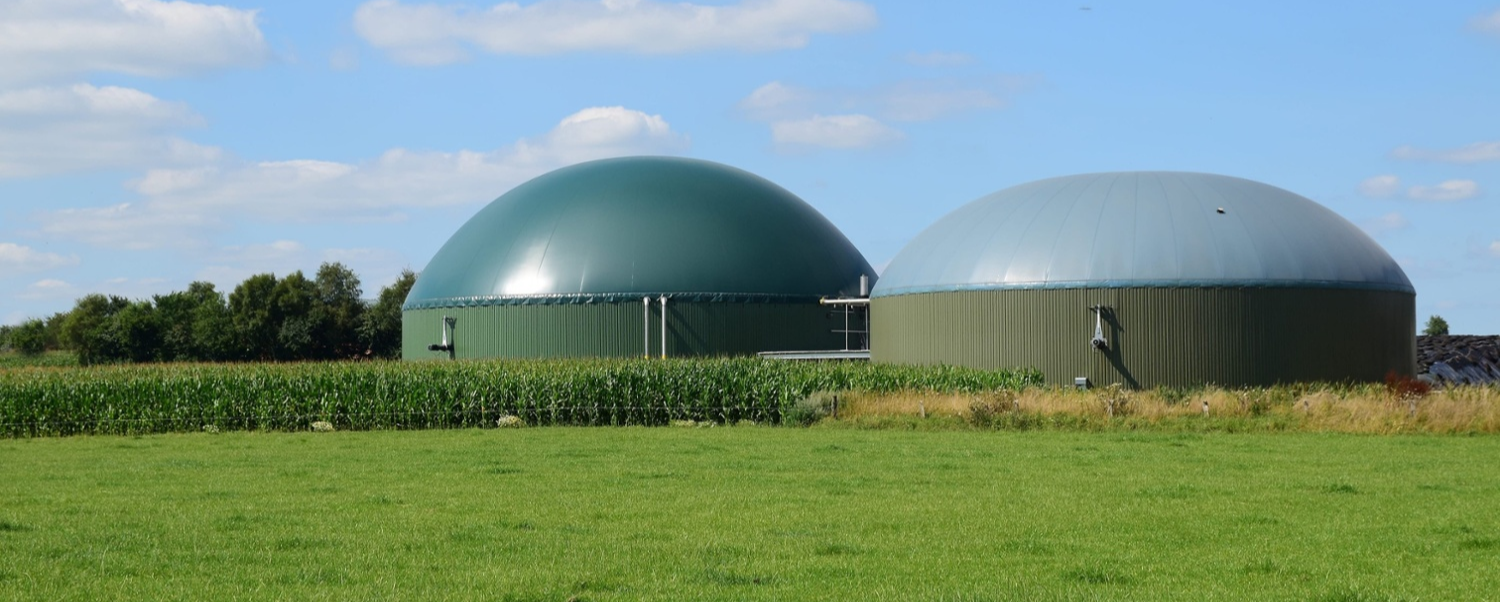 Anaerobic digestion plant in fields